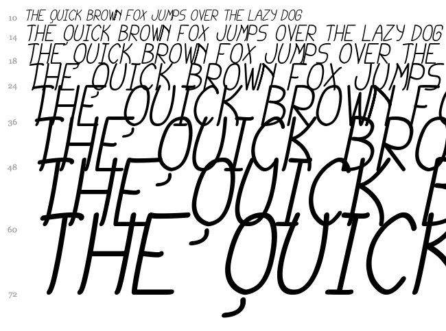 Cursi Extra TFB font waterfall